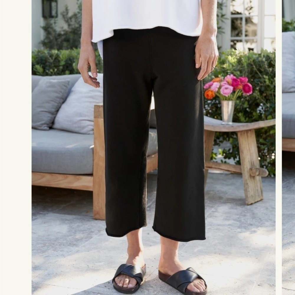 Frank & Eileen Catherine‎ Crop Favorite Pants Black Size Med Missing Drawstring